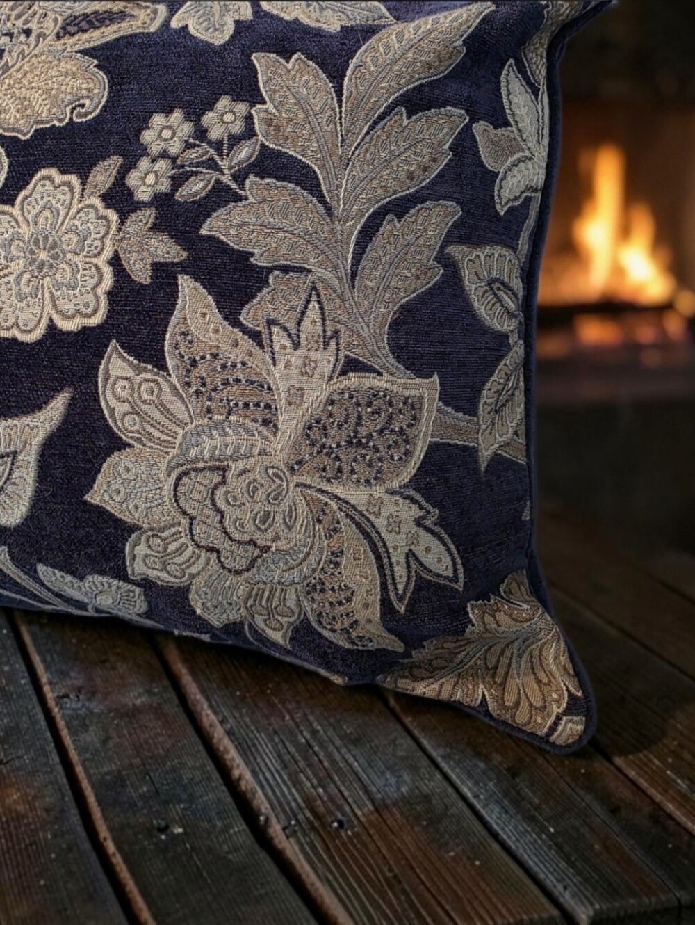NWOT PIER 1 Velvet-Like Pillow In Blues And Tans